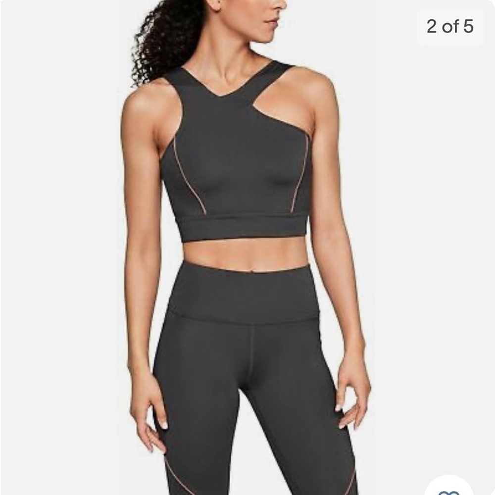 Under Armour Misty Copeland Asymmetrical Gray Sports Bra Crop Top Size Small